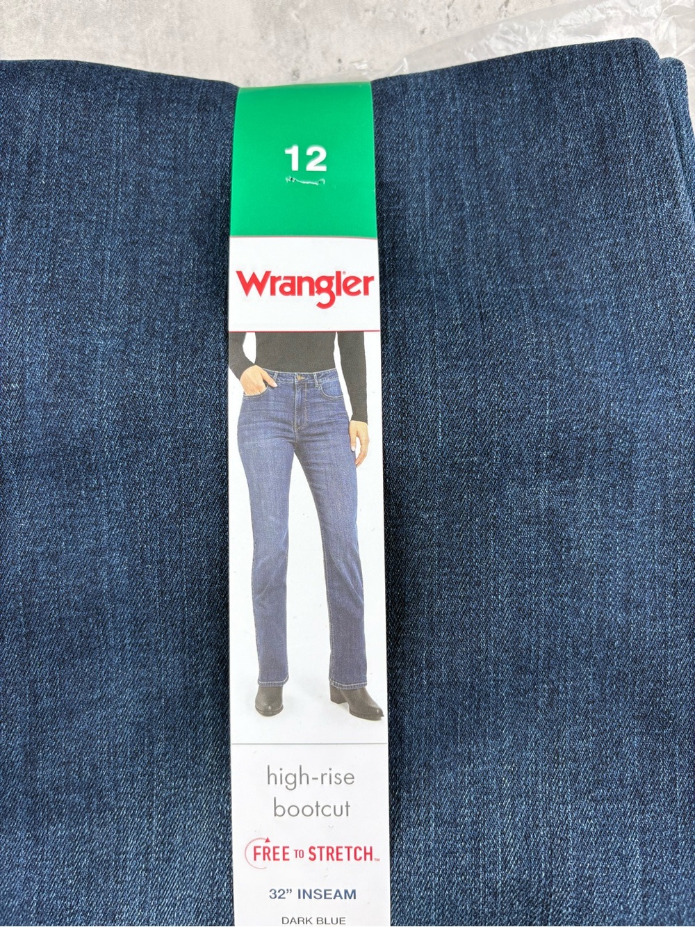 Women’s wrangler high rise boot cut stretch jeans size 12 32” inseam new - Picture 2 of 5
